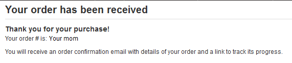 your order has been received